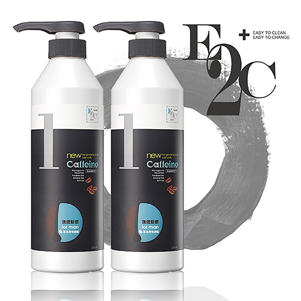 E2C 啡洗不可 咖啡因1號強健髮根洗髮精(600ml) 2入