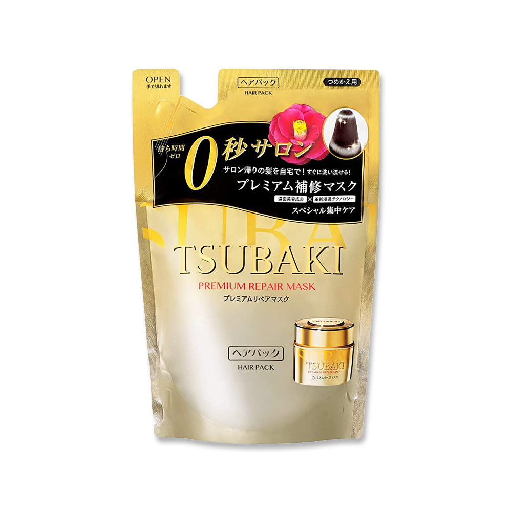 日本Shiseido資生堂-TSUBAKI思波綺沙龍級金耀滑順0秒瞬護髮膜補充包150g/袋