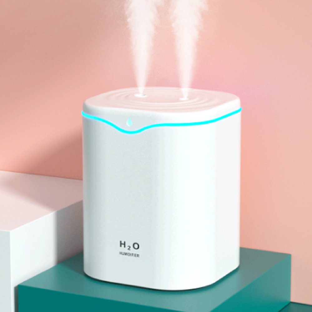 HONDONI H2Q大霧量2L雙噴霧化水氧機 空氣加濕器 薰香機 (冰川白)