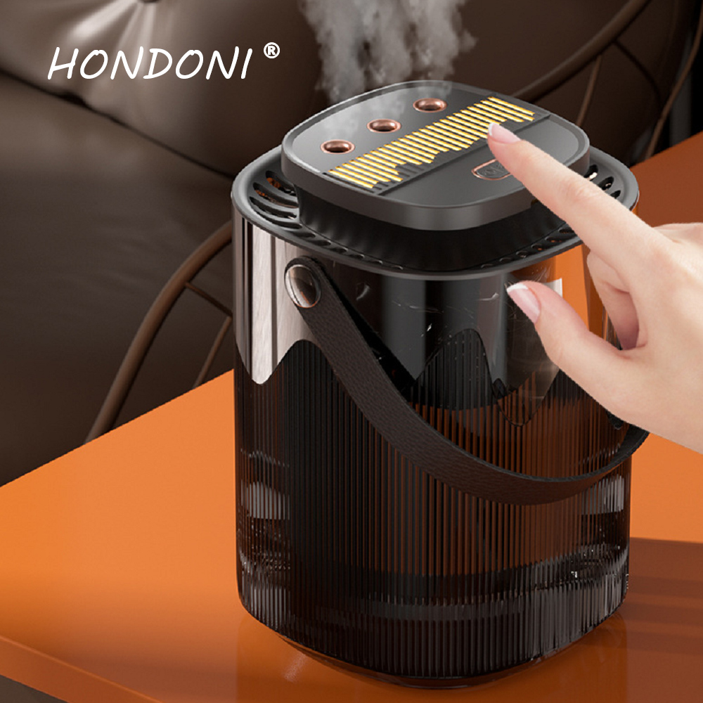 HONDONI X6大霧量3L雙噴可攜式霧化水氧機 空氣加濕器 薰香機 (暗黑)