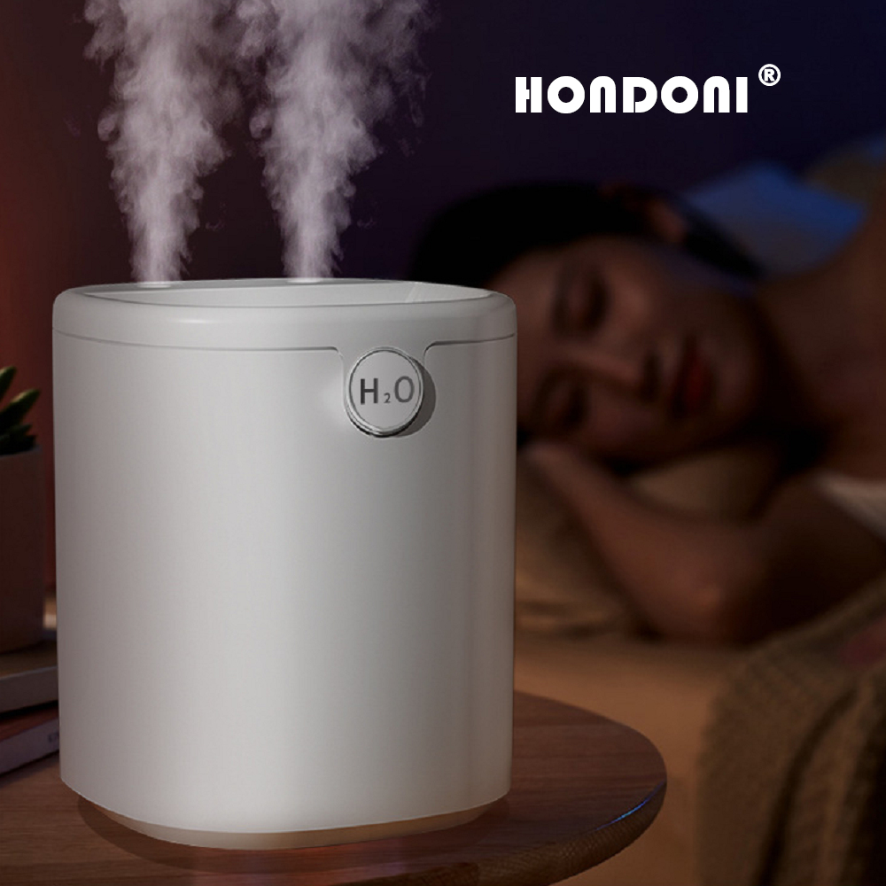 HONDONI 直覺式大霧量5L雙噴可攜式霧化水氧機 空氣加濕器 薰香機 (冰川白H10-W)
