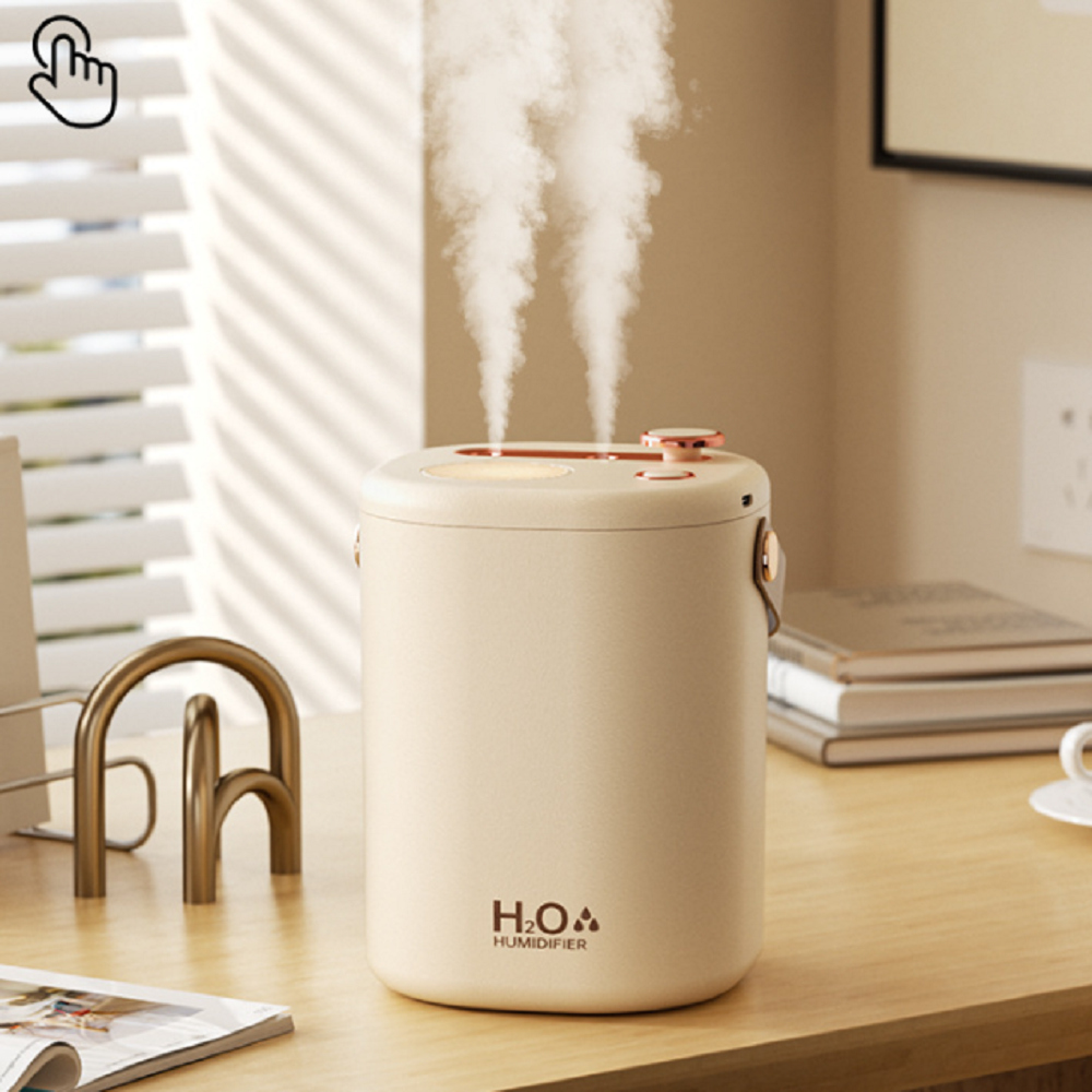 HUMIDIFIER 新款2L雙噴霧化水氧機 空氣加濕器 薰香機H10-W (冰川白)