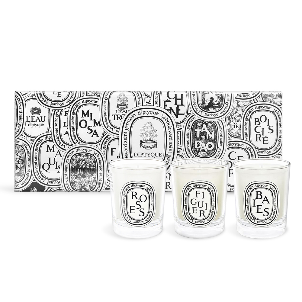 DIPTYQUE 香氛蠟燭禮盒(70gX3)[漿果香+無花果+玫瑰-國際航空版