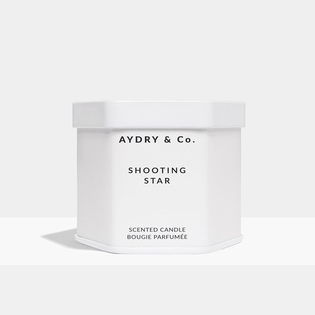 美國 AYDRY & Co. 檸檬馬鞭草 SHOOTING STAR 簡約白色六角錫罐 3.5oz / 99g 香氛蠟燭