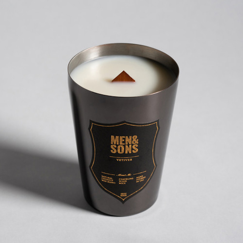 美國Men&Sons】NO.10 香根草 天然木芯手工椰子蠟燭16oz