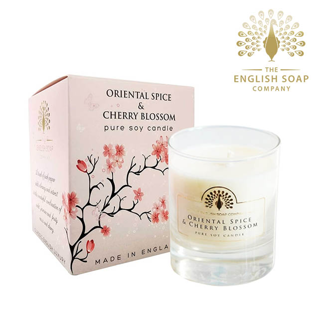 英國 The English Soap Company 櫻花 Oriental Spice Cherry Blossom 170g 綴花卉香氛蠟燭