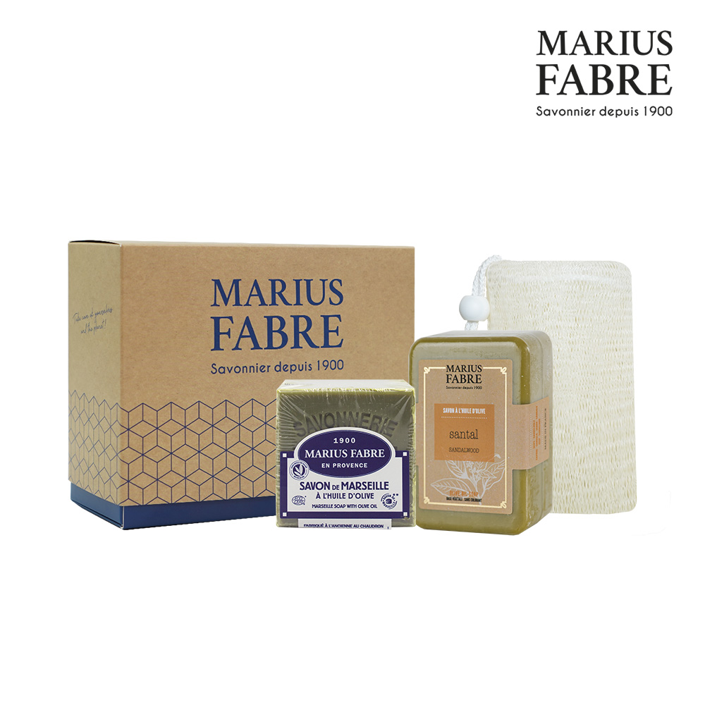 MARIUS FABRE法鉑 清新柔嫩禮盒(檀香草本皂150g+橄欖皂200g)