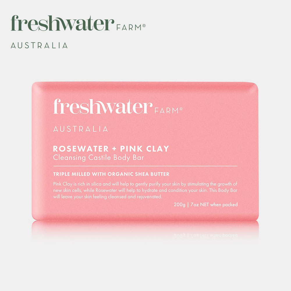 FRESHWATER FARM植萃香氛潔膚皂200g-玫瑰&粉紅土絲滑柔膚