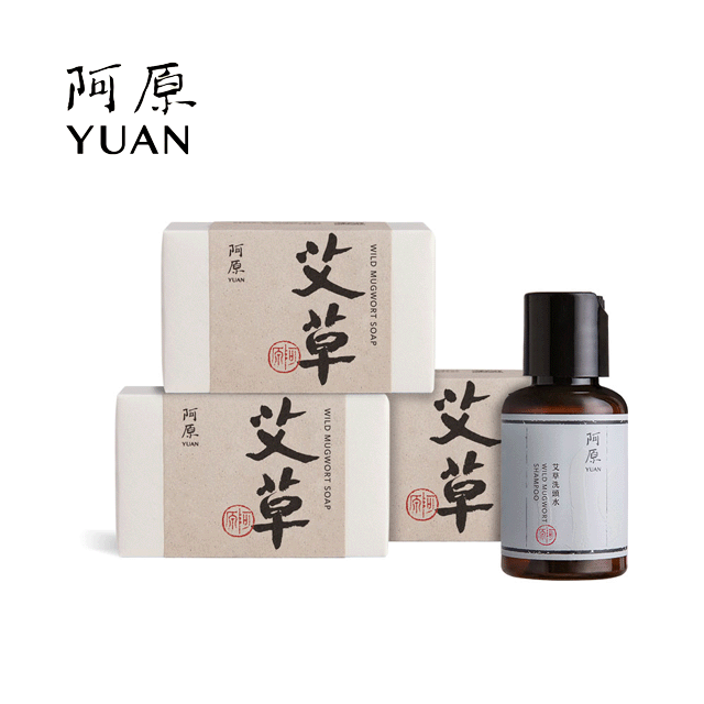 阿原-艾草皂115gx3入+艾草洗頭水60mLx1入