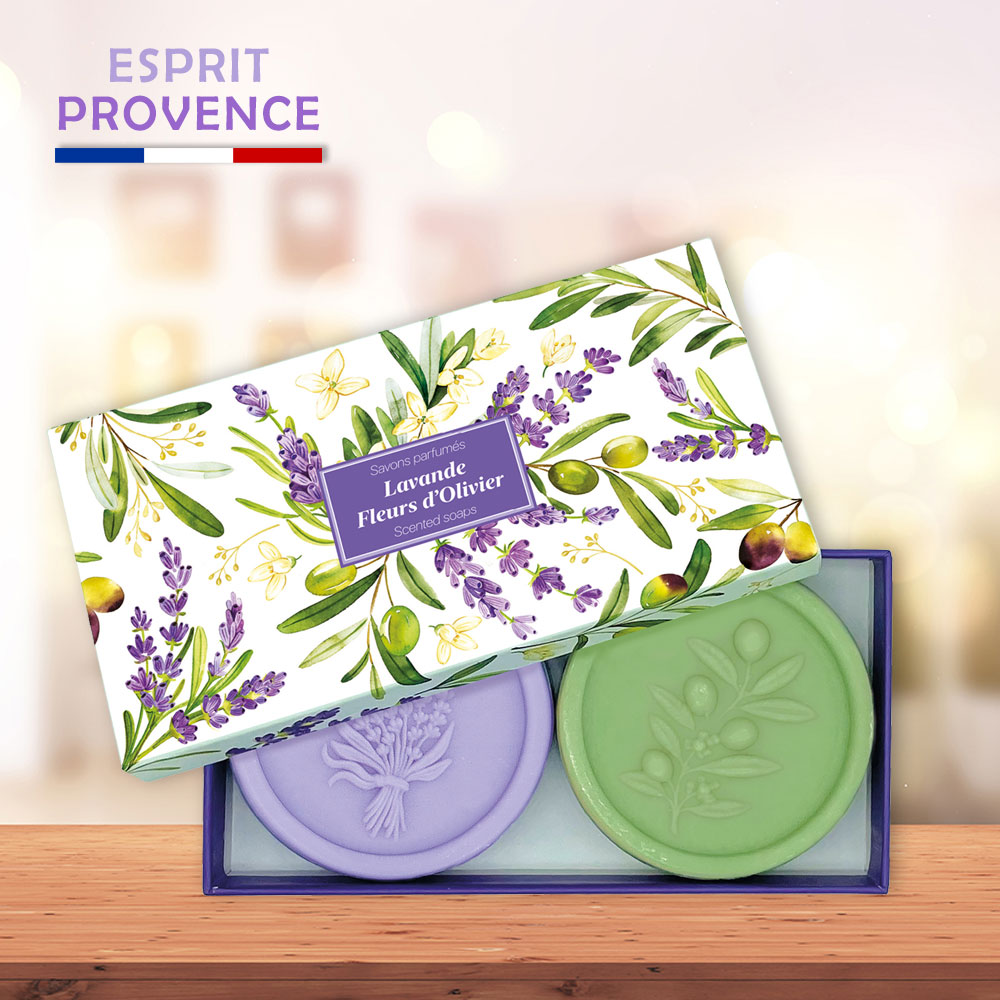 法國ESPRIT PROVENC奢華植物皂禮盒組(薰衣草和橄欖花)