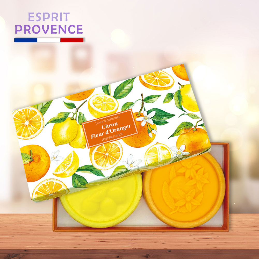 法國ESPRIT PROVENC奢華植物皂禮盒組(檸檬和橙花)