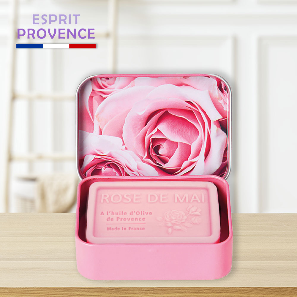 法國ESPRIT PROVENCE玫瑰鐵盒皂70g