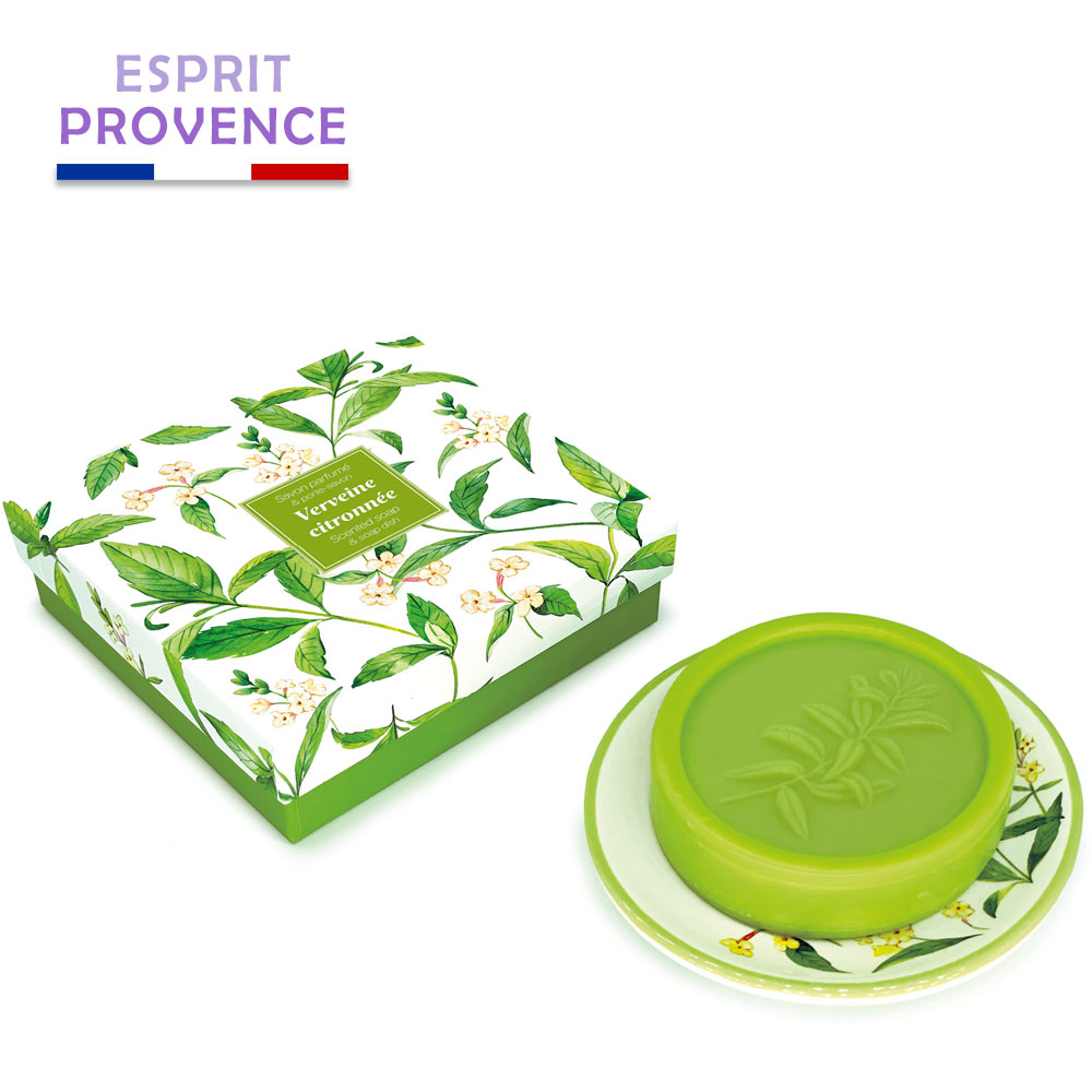 法國ESPRIT PROVENCE檸檬草香皂禮盒組(附陶盤)