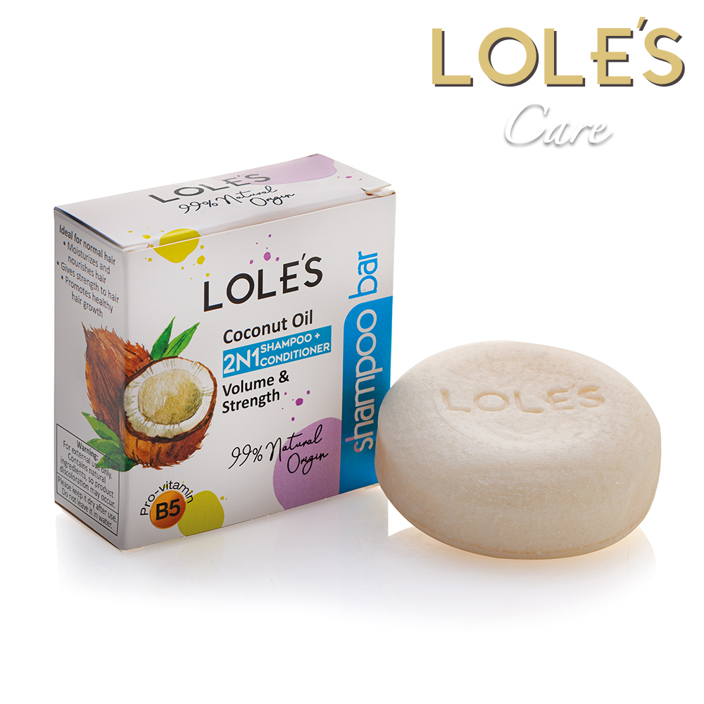 LOLES 專業頂級椰子油二合一洗髮潤髮餅 100g
