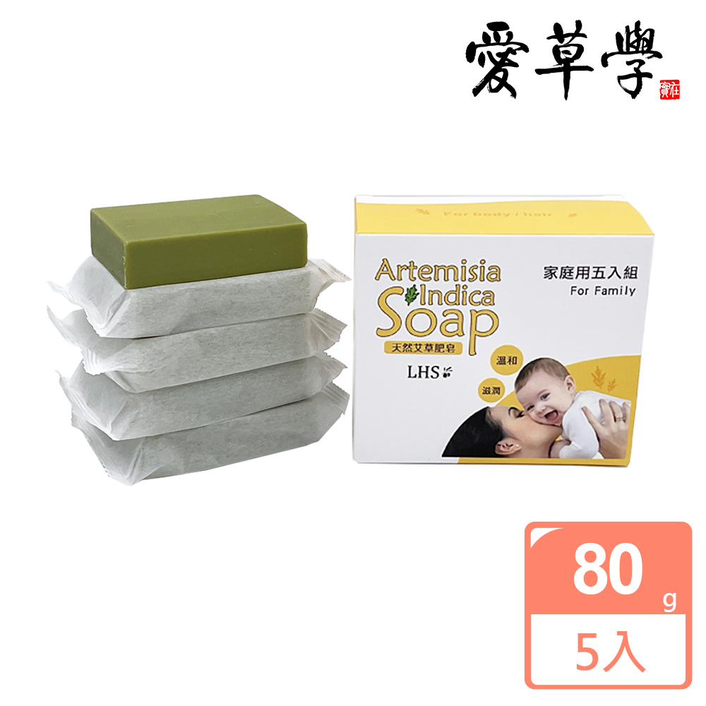 愛草學 LHS 天然艾草肥皂 Natural Artemisia Indica Soap (80g*5入)