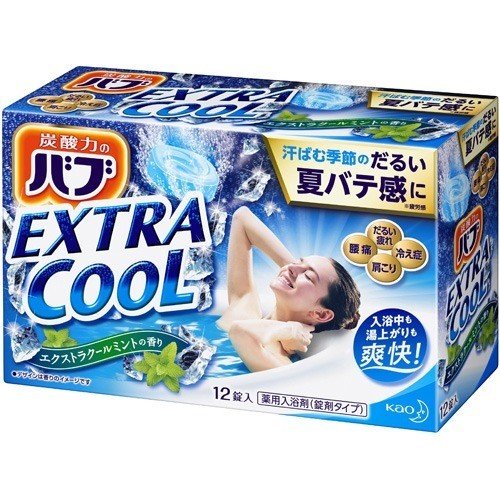 日本品牌【花王KAO】EXTRA COOL泡澡碇 12碇-激涼薄荷