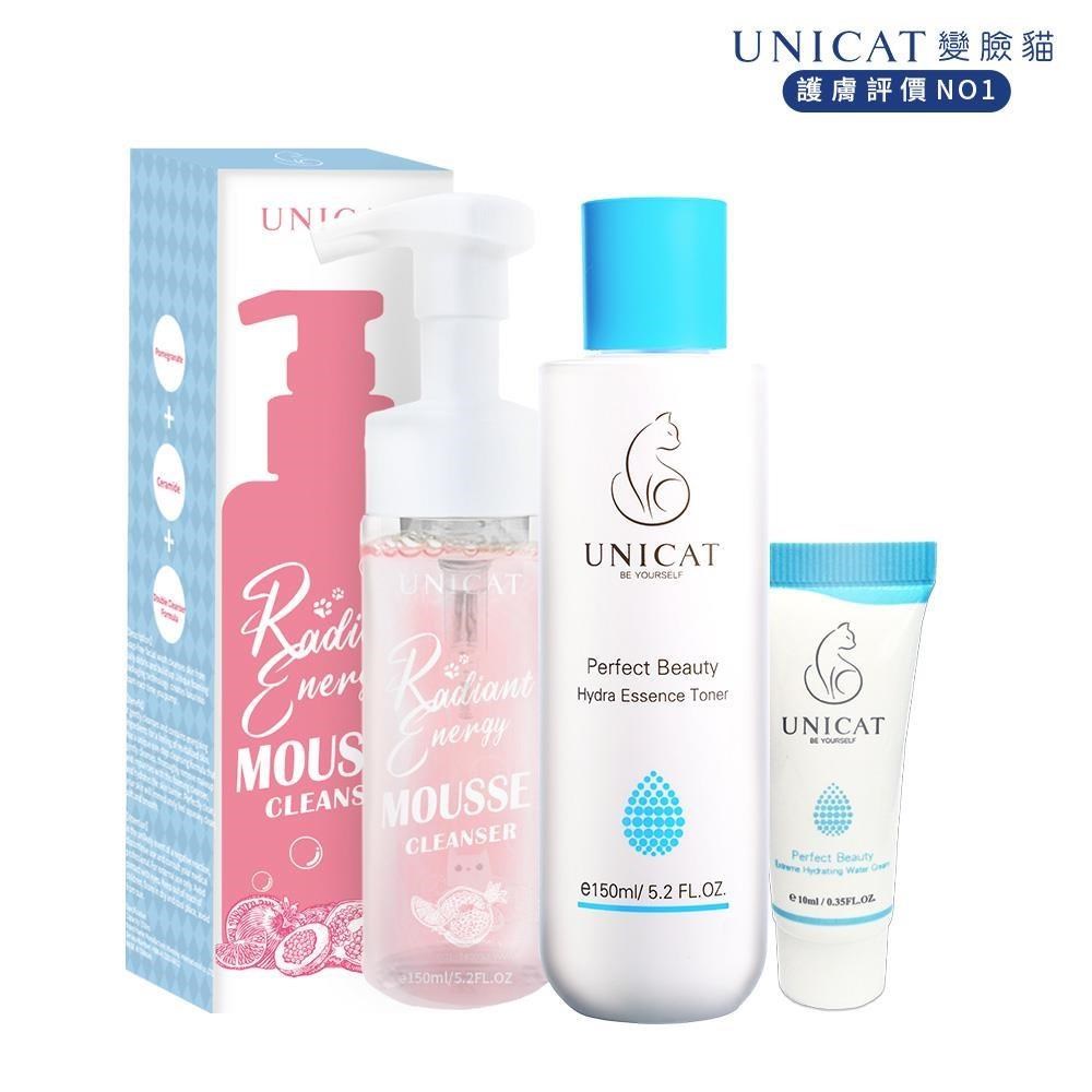 潔淨煥膚 全效舒緩卸洗泡泡慕斯150ml+水潤保濕精華化妝水 買就送 保濕乳凝霜10ml