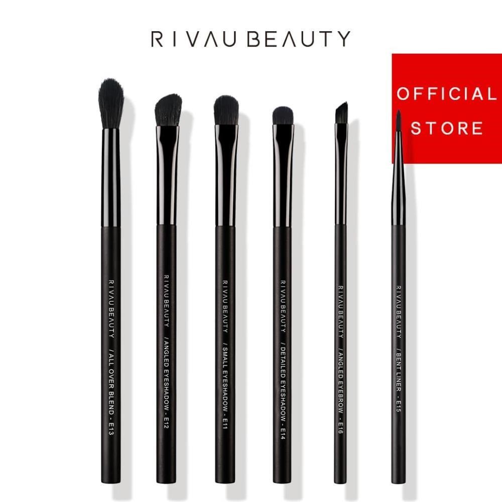 RIVAU BEAUTY / 高級纖維混羊毛黑色眼部刷具6隻組 | 化妝刷具組 眼影刷