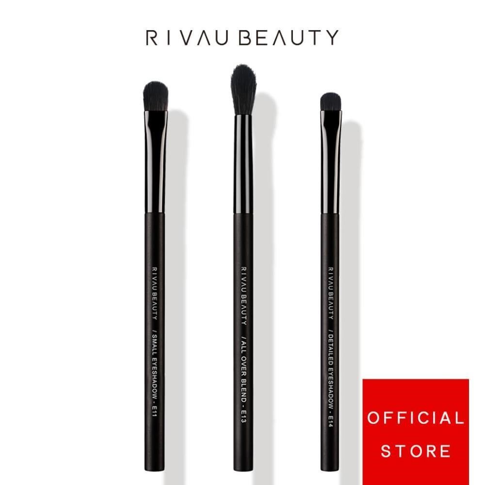 RIVAU BEAUTY / 高級纖維混羊毛黑色新手眼影刷具3隻組 | 化妝刷具組