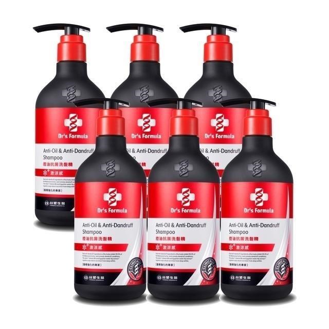 《台塑生醫》Dr's Formula控油抗屑洗髮精升級版(激涼款)三代580g*6入