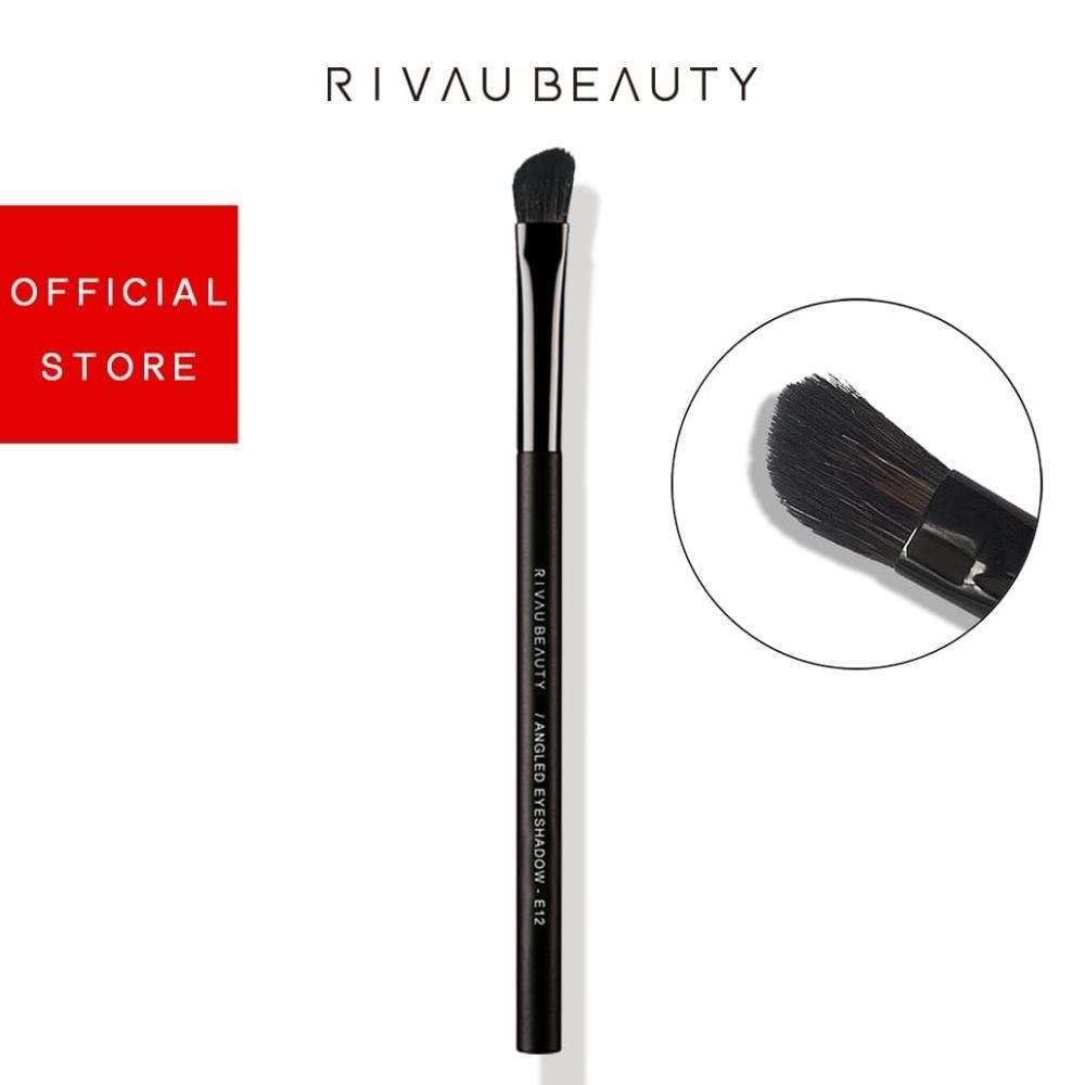 RIVAU BEAUTY / E12 斜角眼影刷-黑色系列 | 化妝刷具 生日禮物 可當鼻影刷