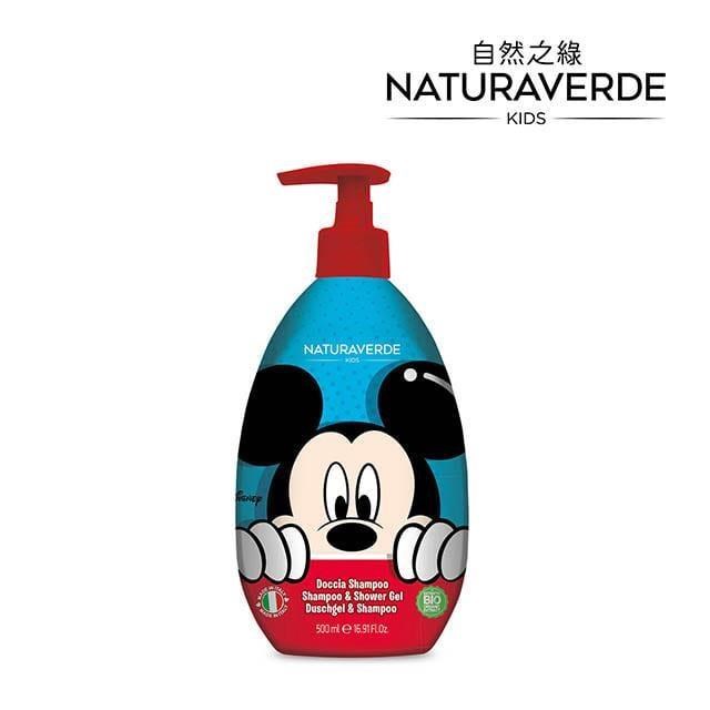 【自然之綠】米奇荷荷芭果萃取雙效洗髮沐浴露-500ml(4歲以上適用)
