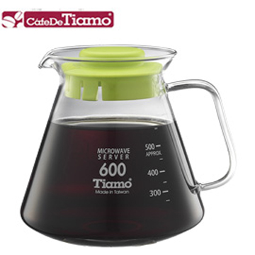 Tiamo 耐熱玻璃壺 600cc(玻璃把手)-五色