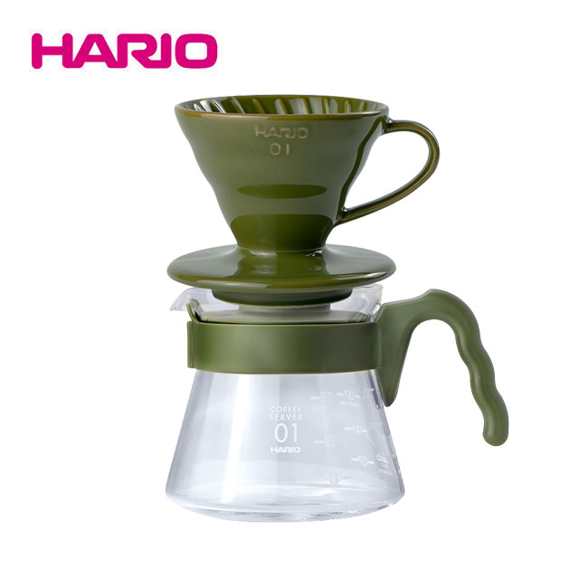 HARIO V60藍媚茶01濾杯咖啡壺組 VCSC-4701-OG-TW