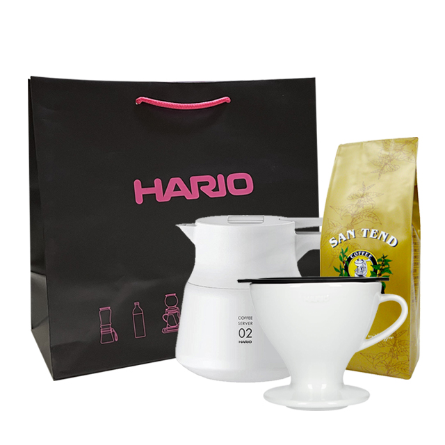 保溫壺手沖咖啡組-HARIO V60不鏽鋼保溫咖啡壺600ml&W60濾杯 附提袋 贈上田曼巴咖啡粉半磅