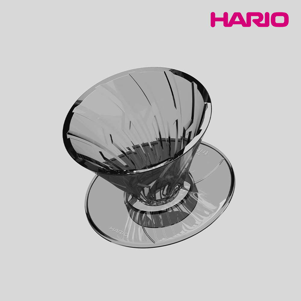 HARIO α 阿爾法 TRITAN 錐形凹肋濾杯-01黑