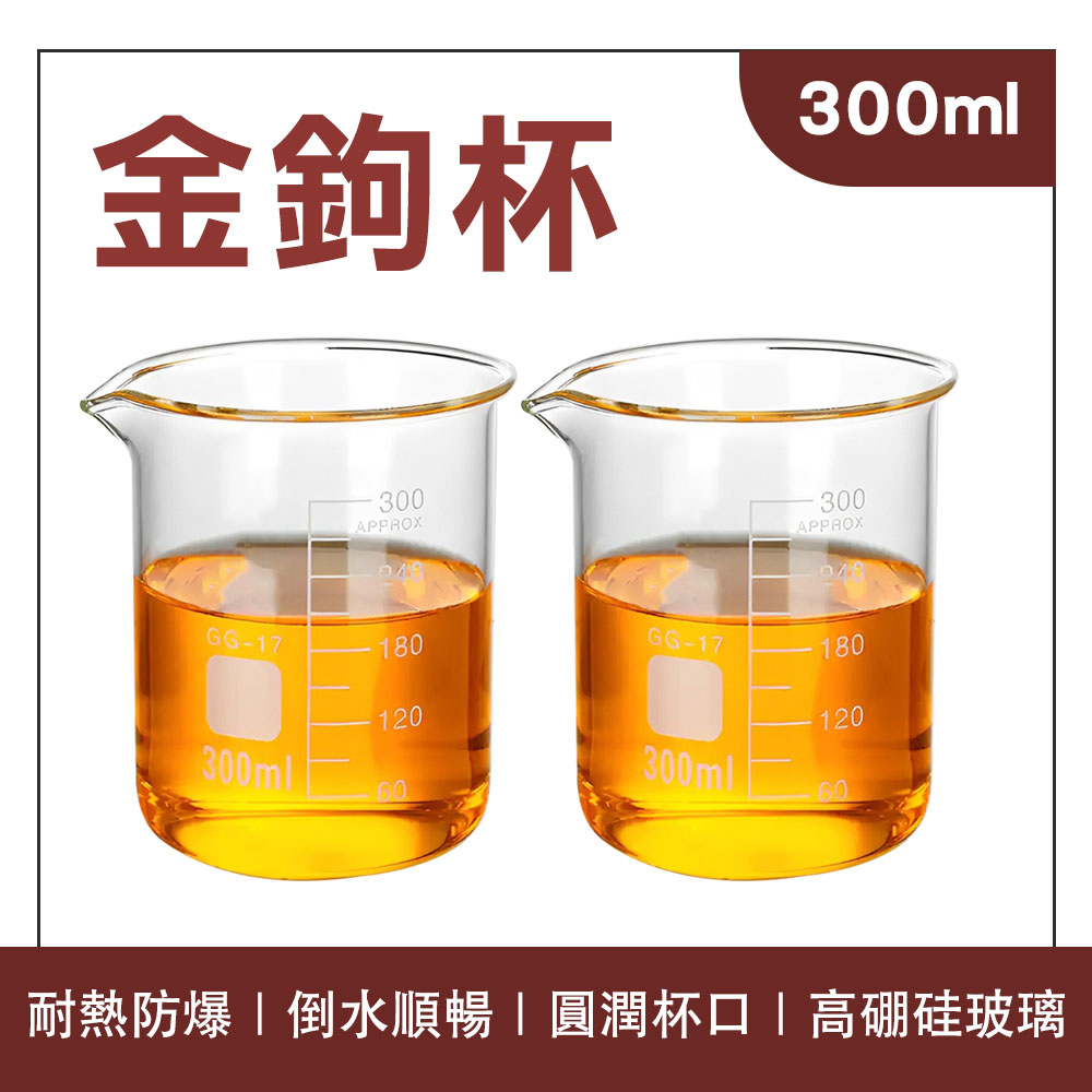 2入 玻璃燒杯300ml(寬口) B-GCL300