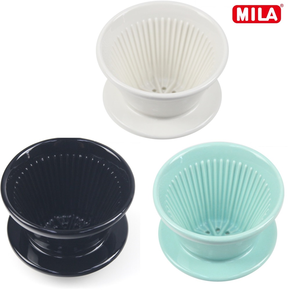 MILA 陶瓷蛋糕濾杯(咖啡濾杯)(適合1-4人)+Kalita 155蛋糕形濾紙-漂白50枚