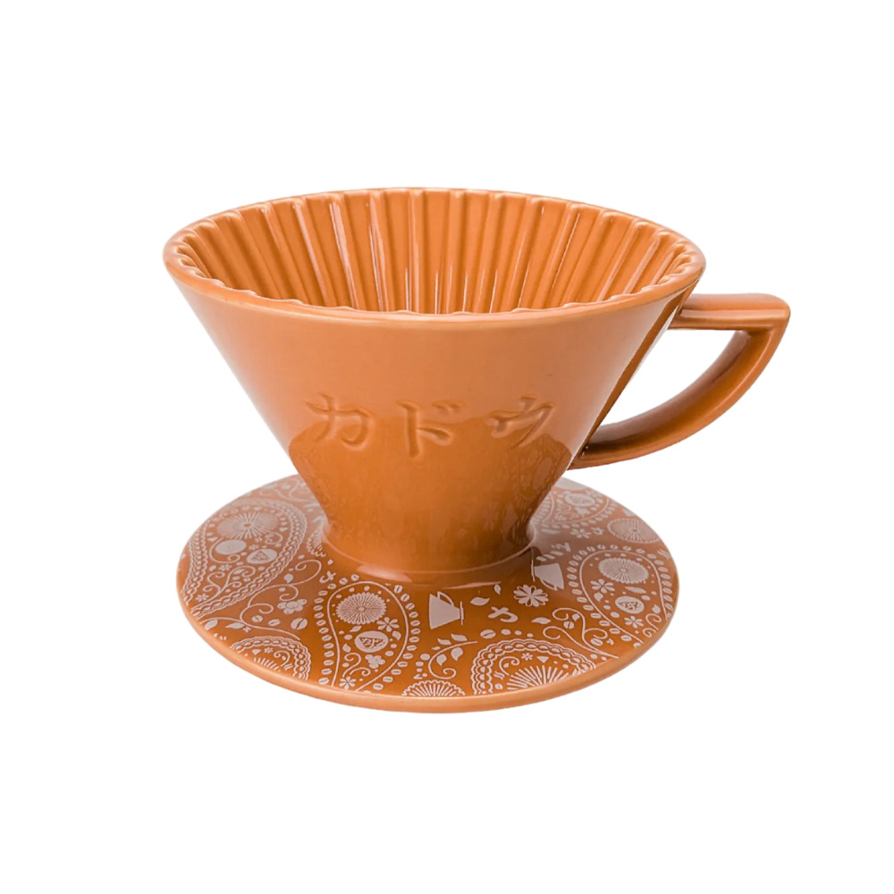 【KADOU 珈堂】星芒濾杯「極」M1 錐形陶瓷濾杯 變形蟲橘 (手沖咖啡濾杯 陶瓷 錐形濾杯 日本製)
