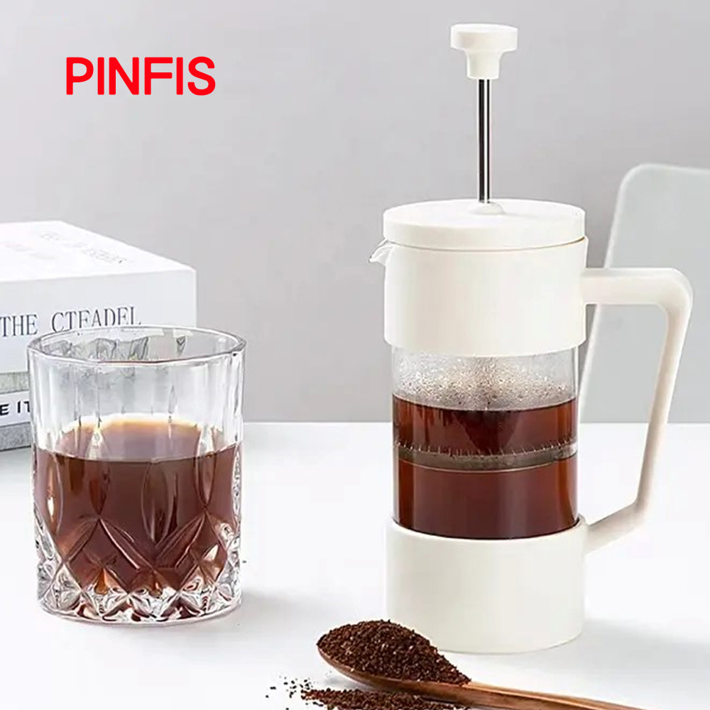 【品菲特PINFIS】玻璃法式濾壓壺 咖啡沖泡壺 茶壺-350ml (經典白)