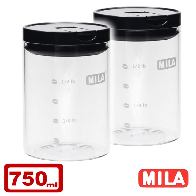 MILA 保鮮玻璃密封罐750ml-超值兩入組