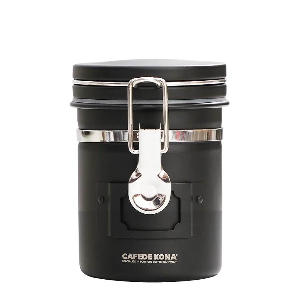 CAFEDE KONA 不鏽鋼密封罐150克(果乾咖啡豆儲物罐)-黑