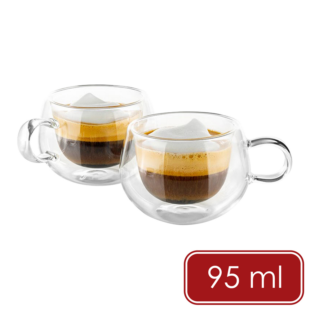 《Luigi Ferrero》Coffeina雙層玻璃濃縮咖啡馬克杯2入(95ml)