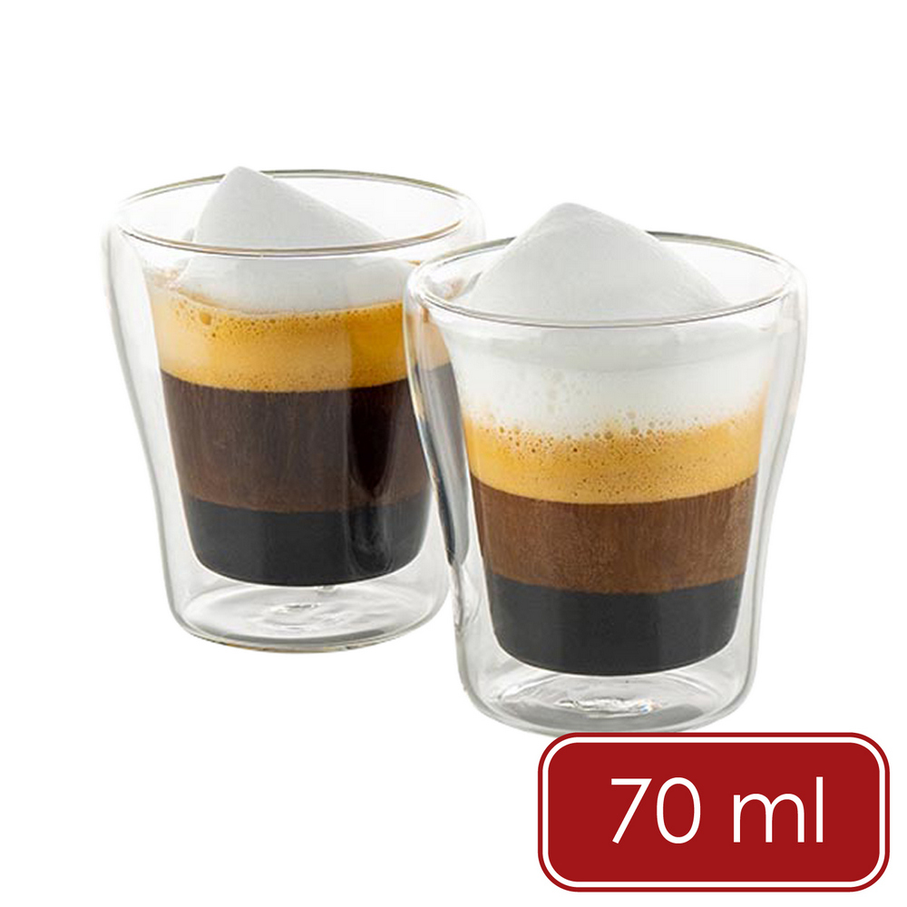 《Luigi Ferrero》Coffeina雙層玻璃濃縮咖啡杯2入(70ml)