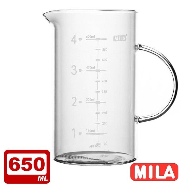 MILA 咖啡玻璃量杯650ml-超值兩入組