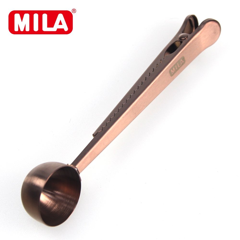 MILA 不鏽鋼豆匙夾-玫瑰金(兩入組)