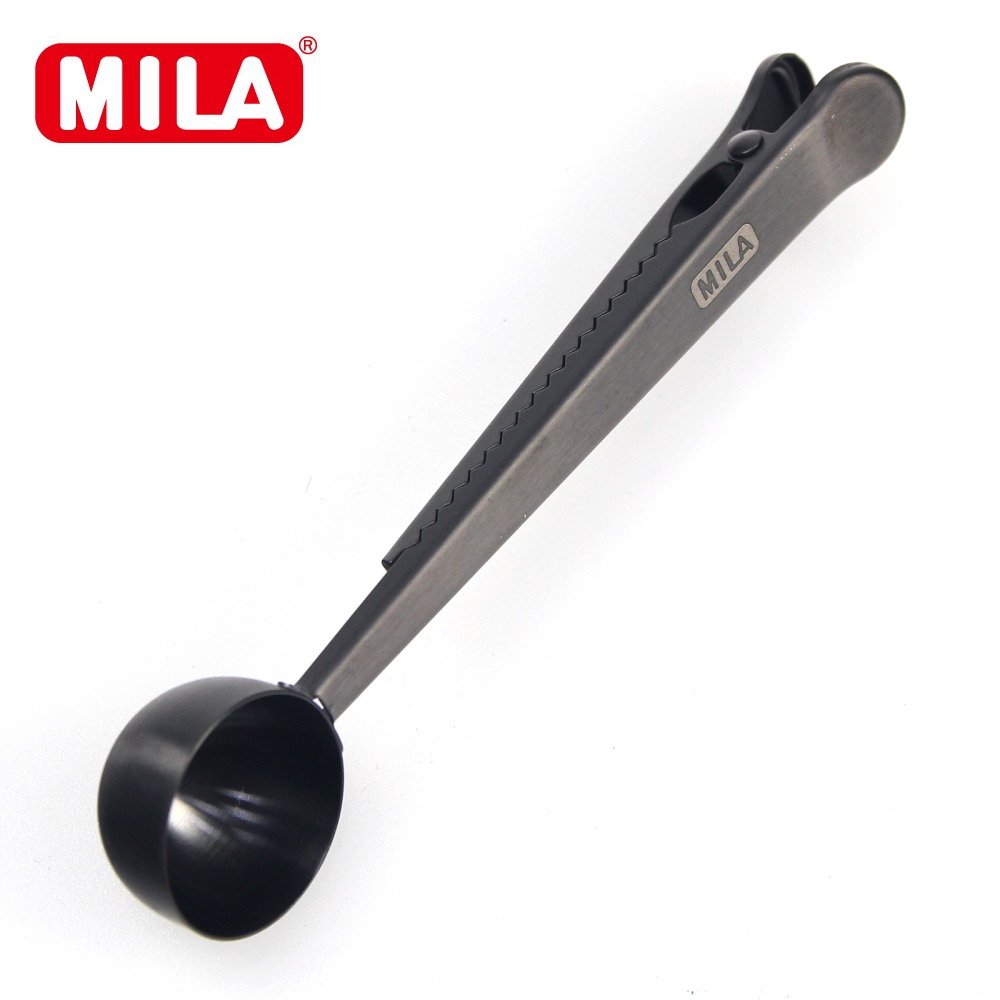 MILA 不鏽鋼豆匙夾-兩入組(玫瑰金+鈦黑)