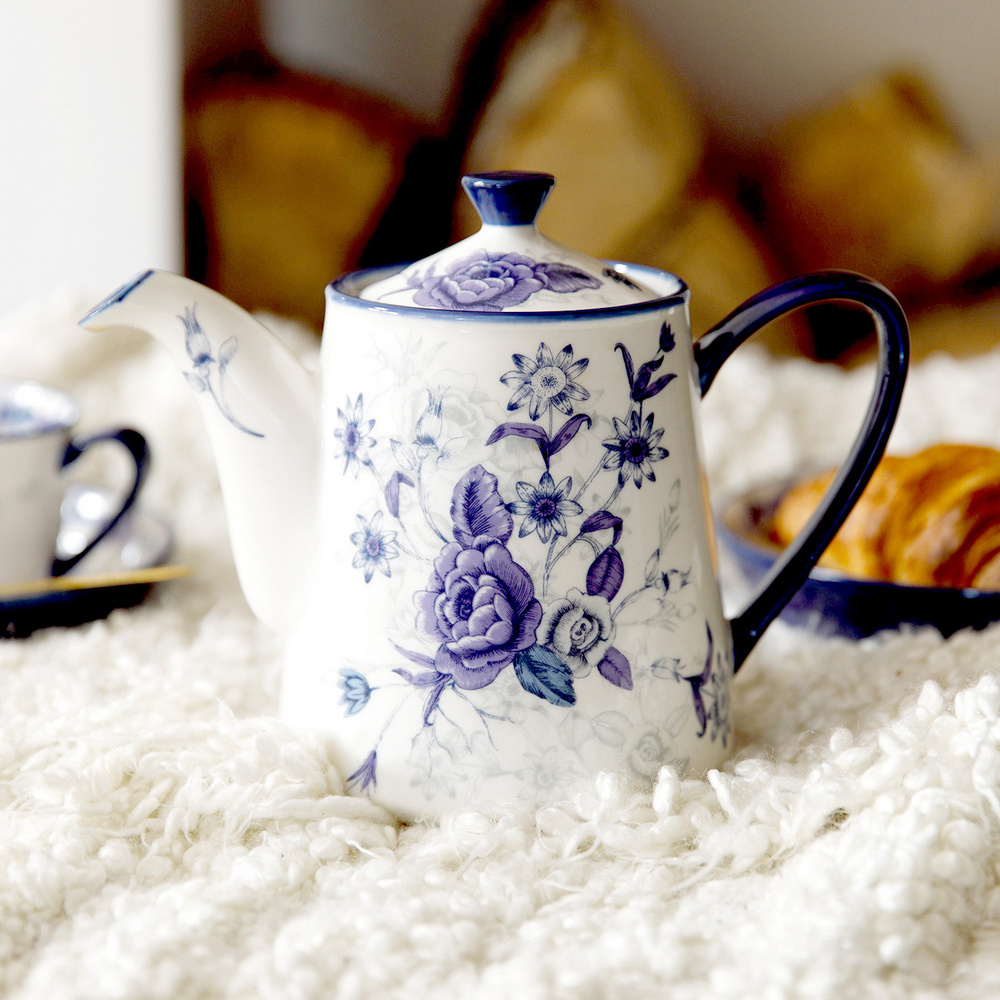 London Pottery BlueRose陶製茶壺(900ml)