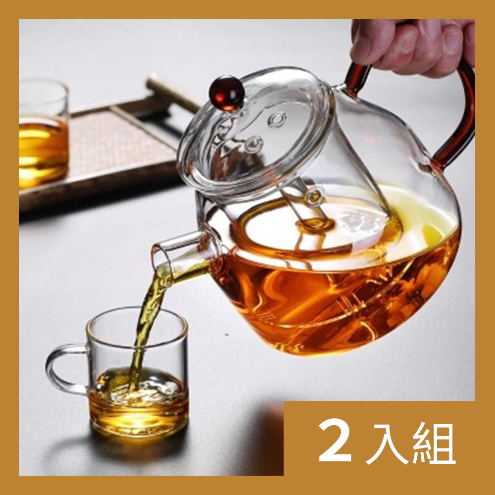 【CS22】茶之道耐熱玻璃大容量煮茶壺(1300ML)-2入