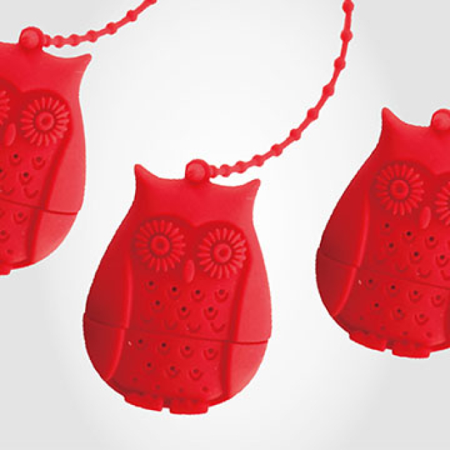 《Stylelife》創意造型濾茶器-紅色貓頭鷹