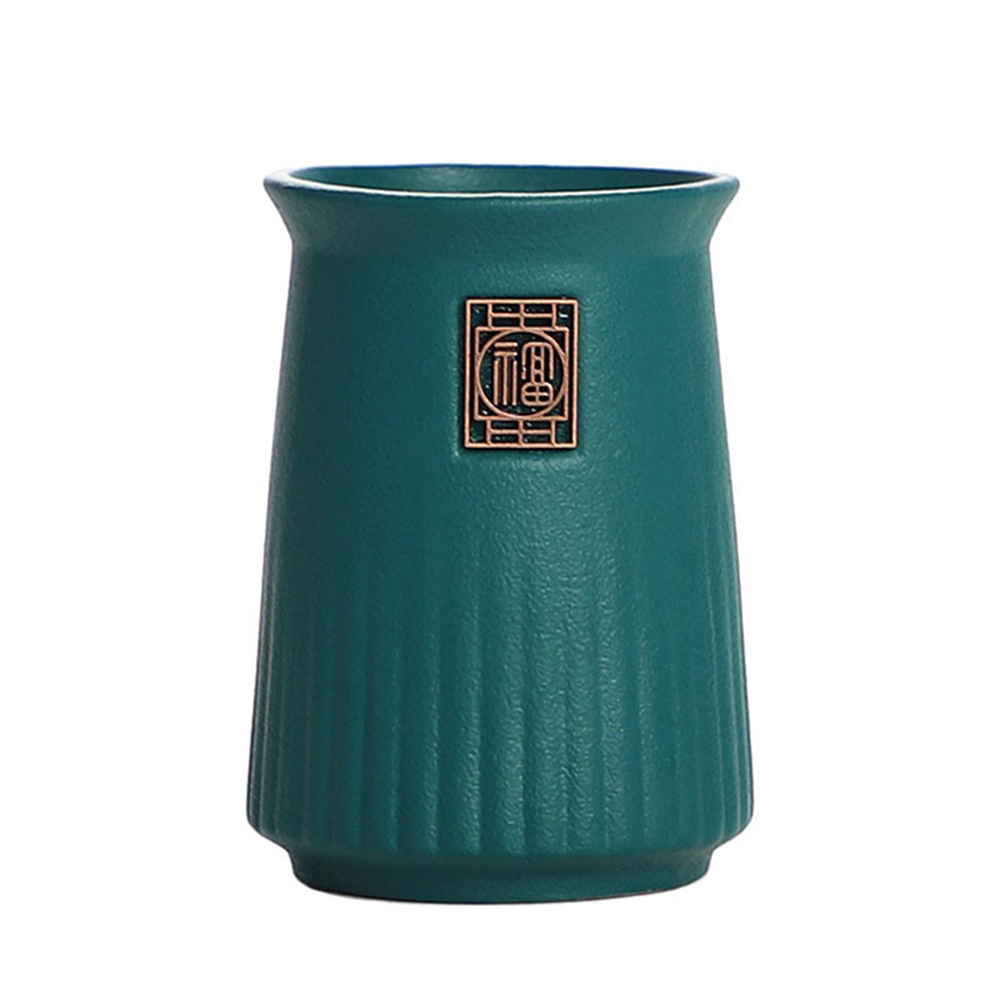 PUSH!品茗喝茶具六君子收納罐收納桶筆筒茶筒茶道泡茶工具單筒1入T19-1綠色