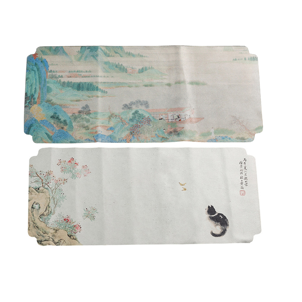 PUSH!品茗喝茶具典雅風防水茶席桌布禪意中式復古茶盤桌旗茶巾小號2入組T26