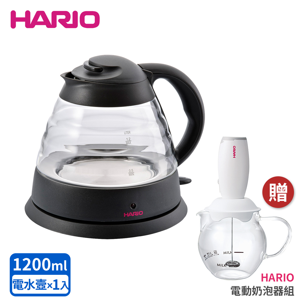 HARIO 玻璃快煮電水壼 1200ml (EPK-12WV-DG-TG)
