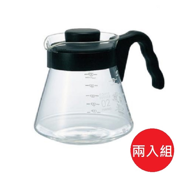 日本【HARIO】V60可微波耐熱咖啡壺 700ml 兩入組
