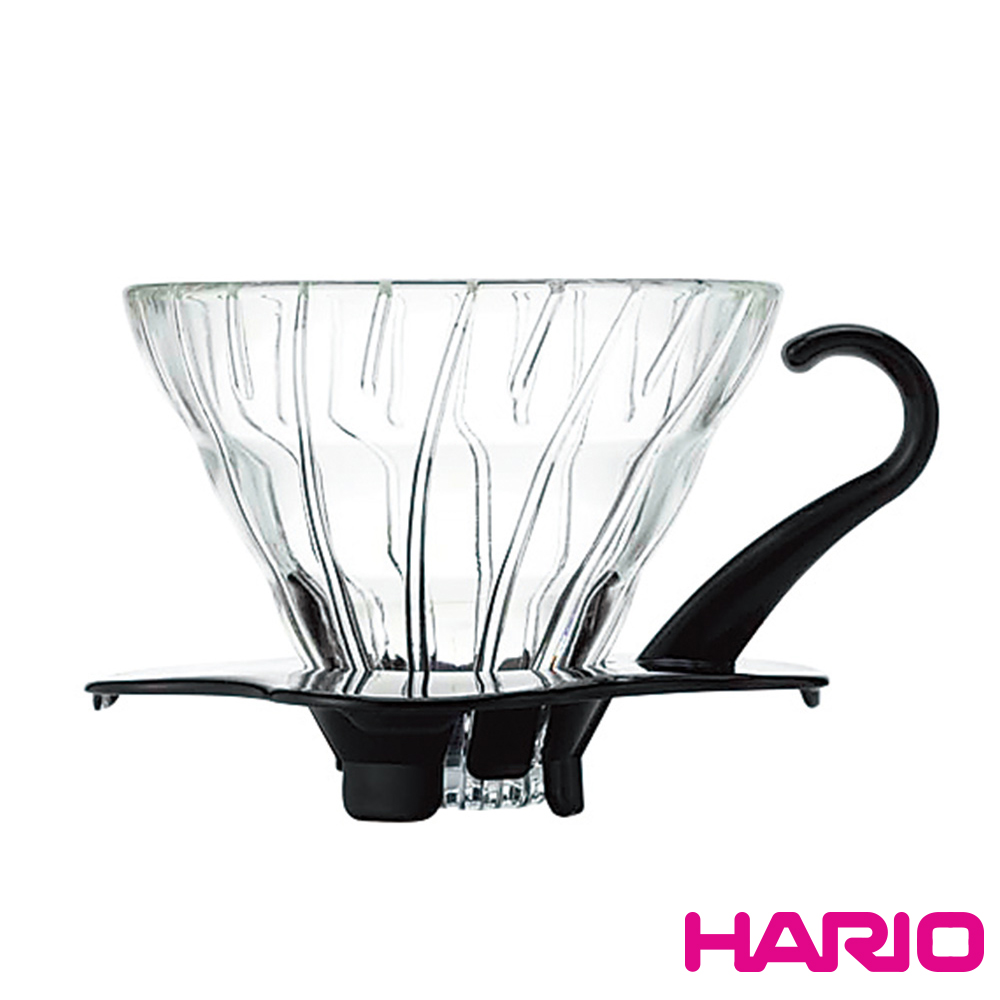 【HARIO】V60黑色01玻璃濾杯1~2杯 / VDG-01B