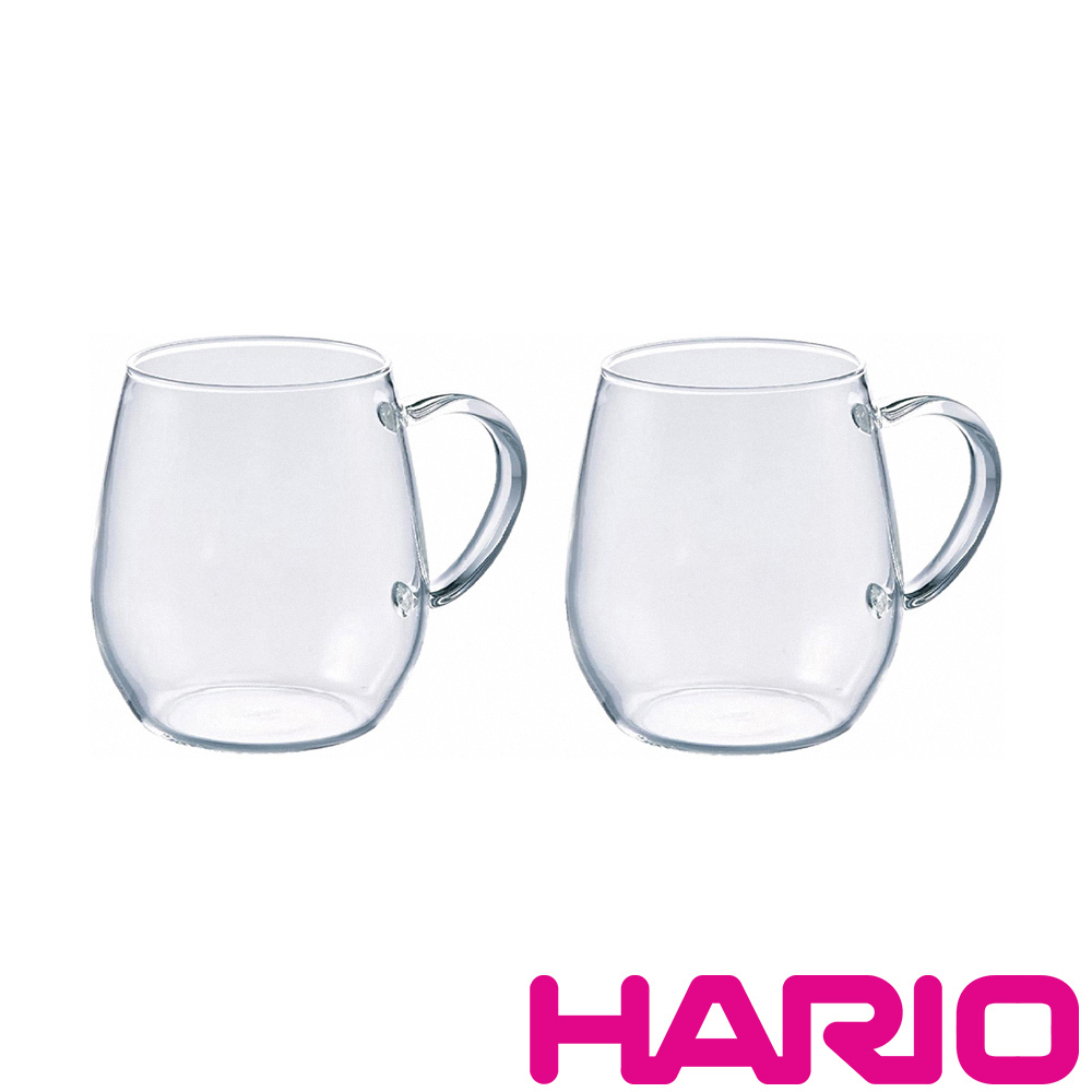 【HARIO】圓型玻璃馬克對杯 RDM-1824